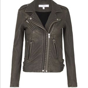 IRO Han Leather Moto Jacket • Grey Size 38